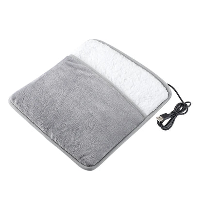 Electric Foot Heating Pad Soft Plush Foot Warmer Heater Household Foot Warming Mat Washable Non-Slip Hot Compress Feet Warmer