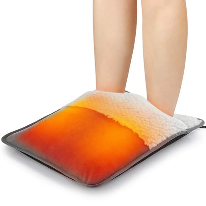 Electric Foot Heating Pad Soft Plush Foot Warmer Heater Household Foot Warming Mat Washable Non-Slip Hot Compress Feet Warmer