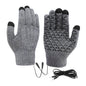 Electric Heated Gloves Touch Screen Outdoor Riding Skiing Mitten USB Heated Gloves for Backpacking Mountaineering (no battery)